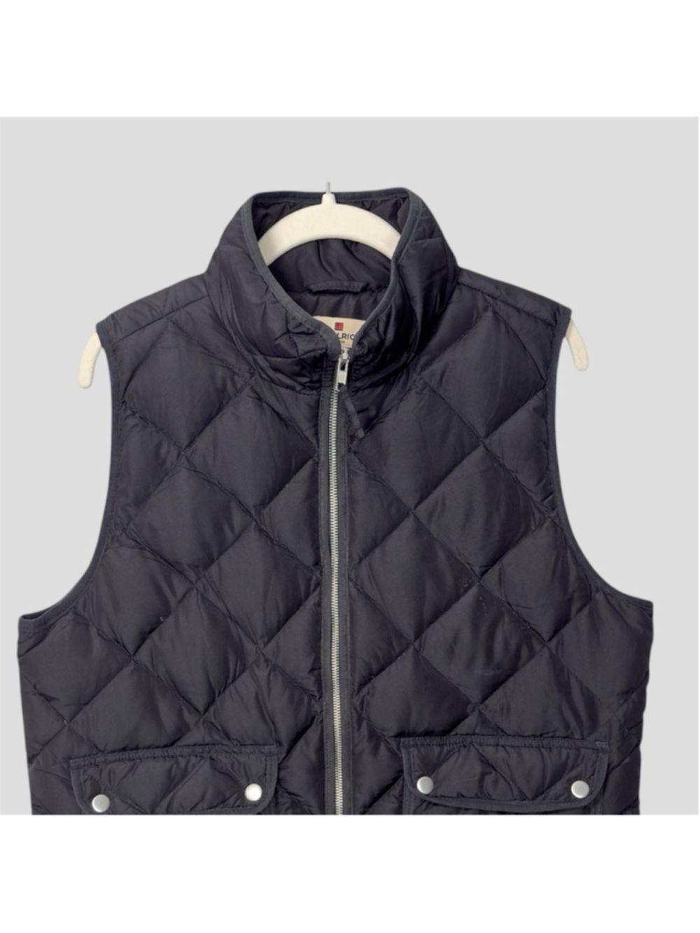 90s Woolrich Black Diamond Quilted Down Equestrian Vest Women's L Fits M - Picture 2 of 11